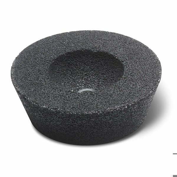 Cgw Abrasives Cup Wheel With Steel Back, 4 x 3 in Dia x 2 in THK, 16 Grit, Aluminum Oxide Abrasive 49001